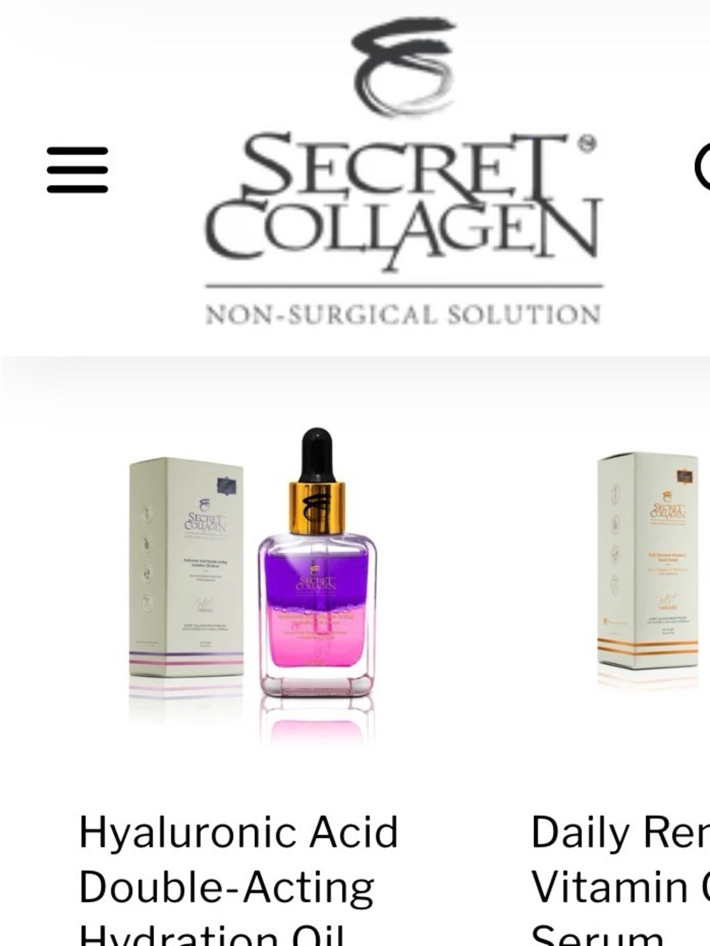 Secret Collagen Hyaluronic Double-Acting Hydration Oil - Pink & Purple $400